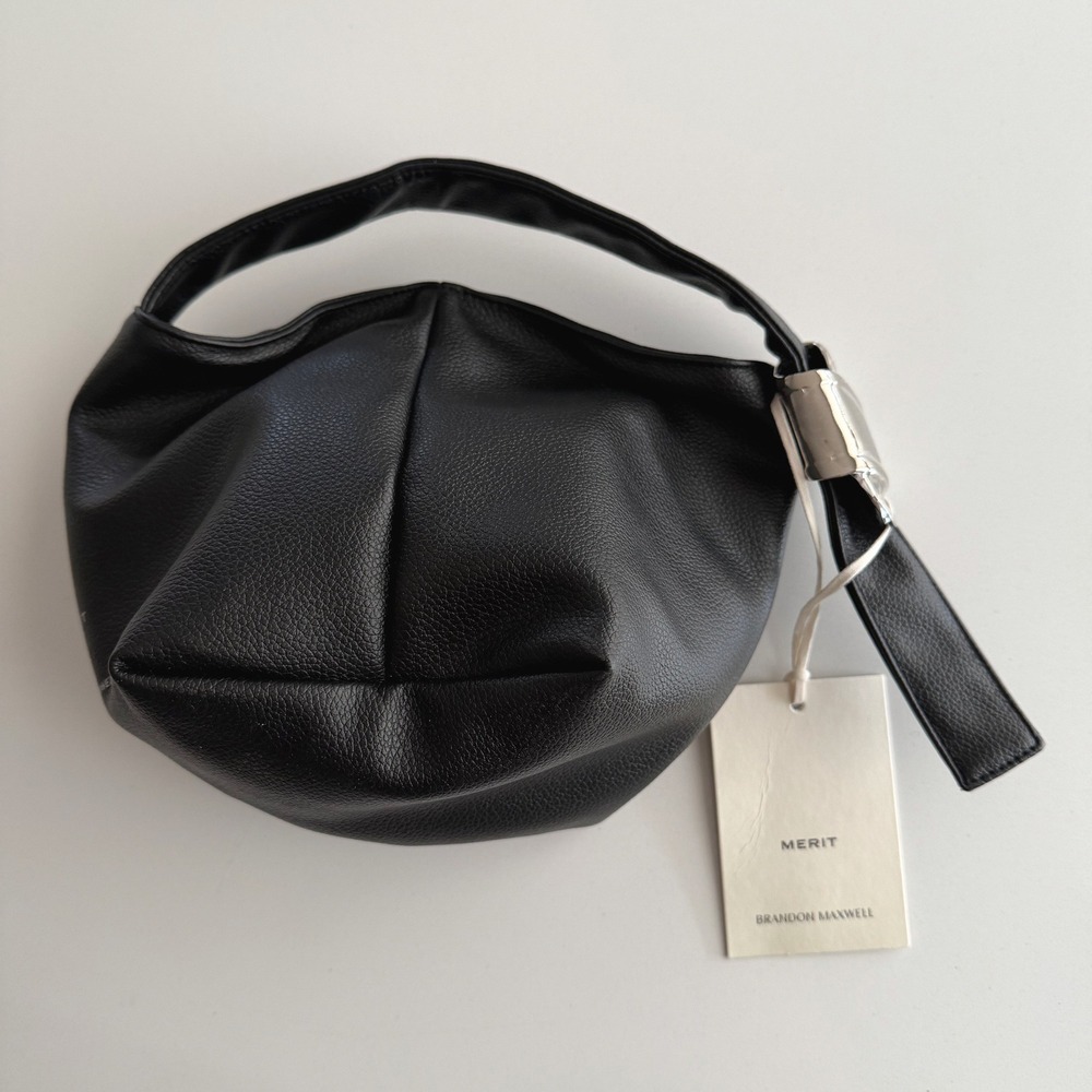 Merit x Brandon Maxwell Vegan Leather Limited Edition Silver Knot Wristlet Bag